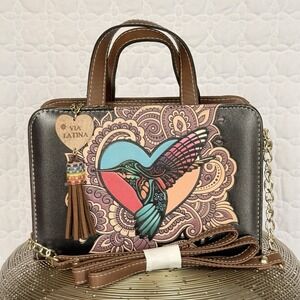 Via Latina Artisanal NWOT Leather Purse Gold Hardware Structured Shoulder Bag